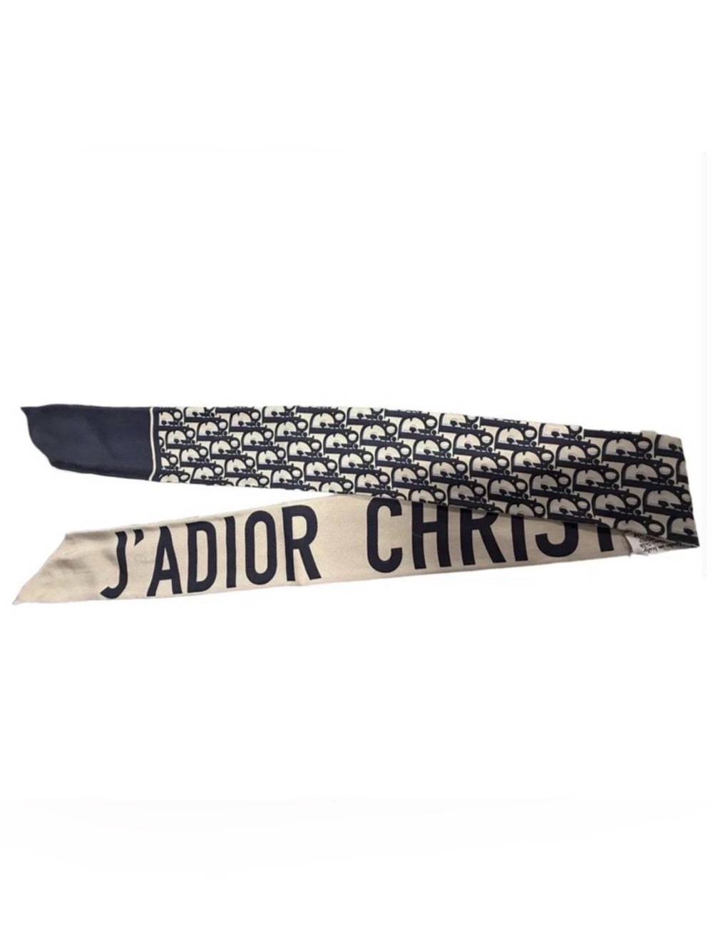 Christian Dior J'Adior Silk Scarf - Navy & Cream 🤩